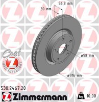 диск гальмівний Coat Z ZIMMERMANN 530246720