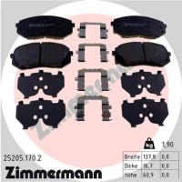 Zimmermann колодки гальмівні дискові, к-кт ZIMMERMANN 252051702 - Заображення 1