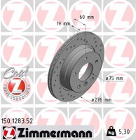 Zimmermann диск гальмівний SPORT Z ZIMMERMANN 150128352 - Заображення 1