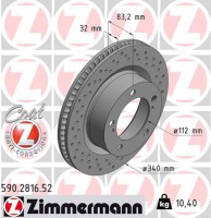 Zimmermann диск гальмівний SPORT Z ZIMMERMANN 590281652 - Заображення 1