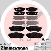 Zimmermann колодки гальмівні дискові, к-кт ZIMMERMANN 224341451 - Заображення 1