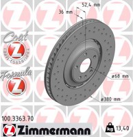 Zimmermann диск гальмівний FORMULA Z ZIMMERMANN 100336370 - Заображення 1