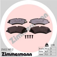 колодки гальмівні дискові, к-кт ZIMMERMANN 250229852