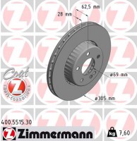 Zimmermann диск гальмівний FORMULA S ZIMMERMANN 400551530 - Заображення 1