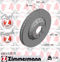 Zimmermann диск гальмівний FORMULA Z правий ZIMMERMANN 460452975 - Заображення 1