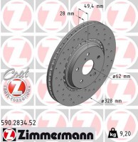 Zimmermann диск гальмівний SPORT Z ZIMMERMANN 590283452 - Заображення 1