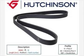 Hutchinson Поликлиновой ремень Poly V® BMW 7 (94-01)/Citroen Break (85-95)/Daewoo/Fiat Tempra (970K5) Hutchinson - Заображення 1