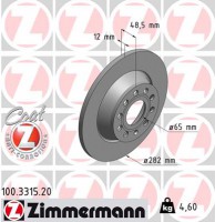 Zimmermann Диск тормозной COAT Z Zimmermann 100.3315.20 - Заображення 1