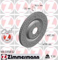 Zimmermann Диск тормозной Sport Zimmermann 100.3358.52 - Заображення 1