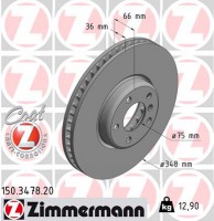 Zimmermann Диск тормозной левый Coat Z Zimmermann 150.3478.20 - Заображення 1