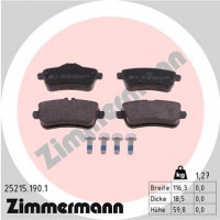 Zimmermann Колодки тормозные( с к-т болтов) Zimmermann 25215.190.1 - Заображення 1