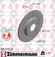 Zimmermann Диск тормозной Zimmermann 380.2115.20 - Заображення 1