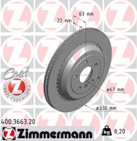 Zimmermann Диск тормозной Zimmermann 400.3663.20 - Заображення 1