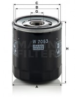 Mann-Filter W 712/8 Фильтр масляный MANN MANN-FILTER W 7053 - Заображення 1