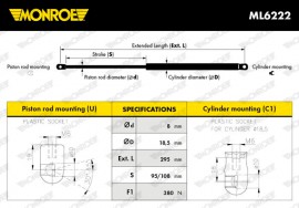 Monroe Амортизатор капота MONROE MN ML6222 - Заображення 8