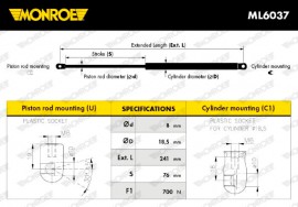 Monroe Амортизатор капота MONROE MN ML6037 - Заображення 7
