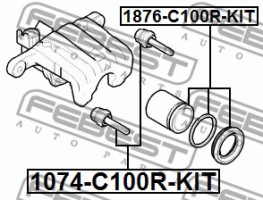 Febest Втулка направляющая тормозного суппорта FEBEST 1074-C100R-KIT - Заображення 2