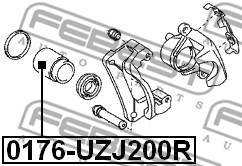 Febest Поршень суппорта тормозного FEBEST 0176-UZJ200R - Заображення 2