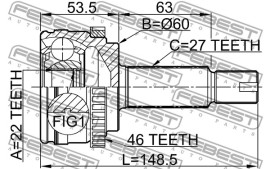 Febest Р-к ШРУСа FEBEST 2210-CERA46 - Заображення 2