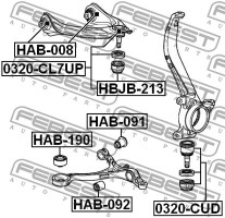 Febest Сайлентблок FEBEST HAB-190 - Заображення 2