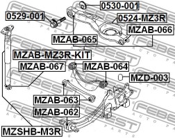 Febest Сайлентблок FEBEST MZAB-064 - Заображення 2