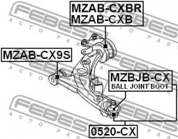 Febest Сайлентблок FEBEST MZAB-CX9S - Заображення 2