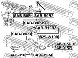 Febest Сайлентблок(к-т) FEBEST SAB-B9R-KIT - Заображення 2