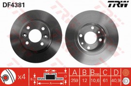 Trw Тормозной диск TRW DF4381 - Заображення 1
