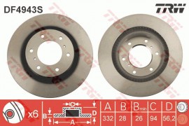Trw Тормозной диск TRW DF4943S - Заображення 1