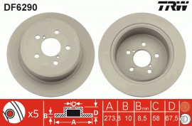 Тормозной диск TRW DF6290