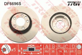 Trw Тормозной диск TRW DF6696S - Заображення 4