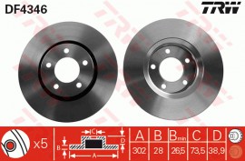 Trw Тормозной диск TRW DF4346 - Заображення 1