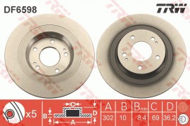 Trw Тормозной диск TRW DF6598 - Заображення 1