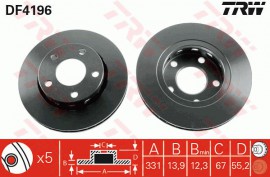 Trw Тормозной диск TRW DF4196 - Заображення 1