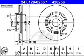 Ate Тормозной диск ATE 24.0128-0256.1 - Заображення 1
