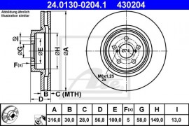 Ate Тормозной диск ATE 24.0130-0204.1 - Заображення 1