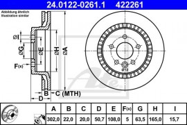 Ate Тормозной диск ATE 24.0122-0261.1 - Заображення 1