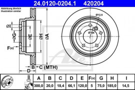 Ate Тормозной диск ATE 24.0120-0204.1 - Заображення 1