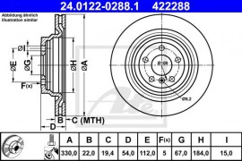 Ate Тормозной диск ATE 24.0122-0288.1 - Заображення 1