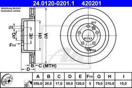 Ate Тормозной диск ATE 24.0120-0201.1 - Заображення 1