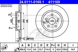 Ate Тормозной диск ATE 24.0111-0169.1 - Заображення 1