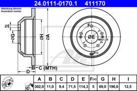 Ate Тормозной диск ATE 24.0111-0170.1 - Заображення 1