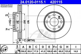 Ate Тормозной диск ATE 24.0120-0115.1 - Заображення 1
