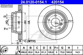 Ate Тормозной диск ATE 24.0120-0154.1 - Заображення 1
