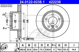 Ate Тормозной диск ATE 24.0122-0238.1 - Заображення 1