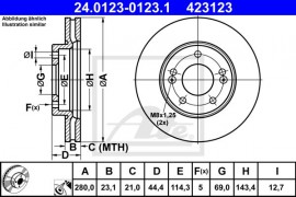 Ate Тормозной диск ATE 24.0123-0123.1 - Заображення 1