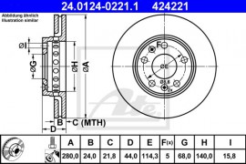 Ate Тормозной диск ATE 24.0124-0221.1 - Заображення 1
