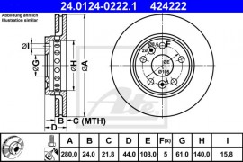 Ate Тормозной диск ATE 24.0124-0222.1 - Заображення 1