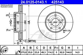 Ate Тормозной диск ATE 24.0125-0143.1 - Заображення 1