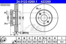 Ate Тормозной диск ATE 24.0122-0260.1 - Заображення 1
